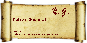 Mohay Gyöngyi névjegykártya